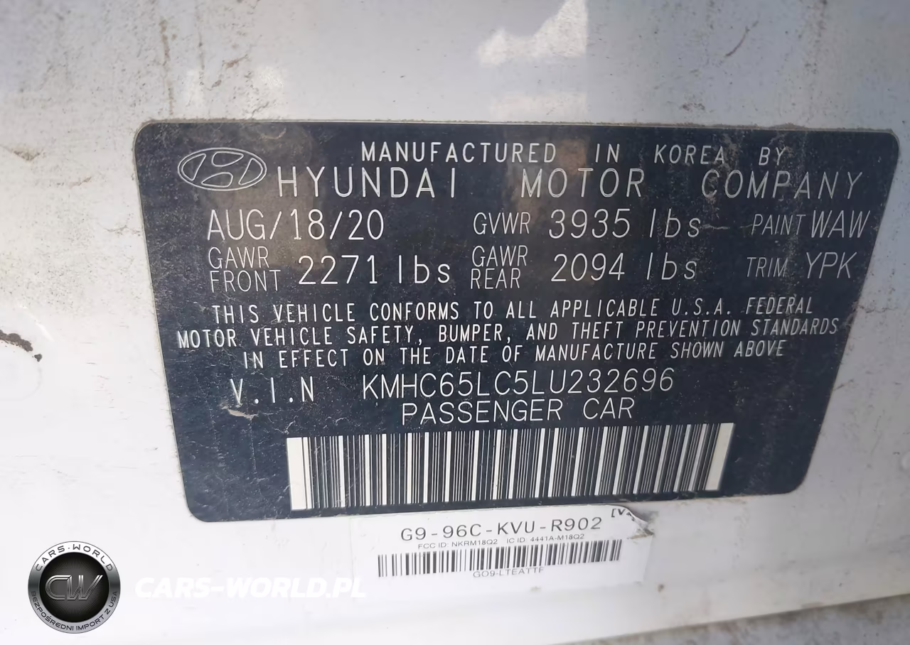 2020 Hyundai Ioniq Hybrid Blue VIN:KMHC65LC5LU232696 - 9
