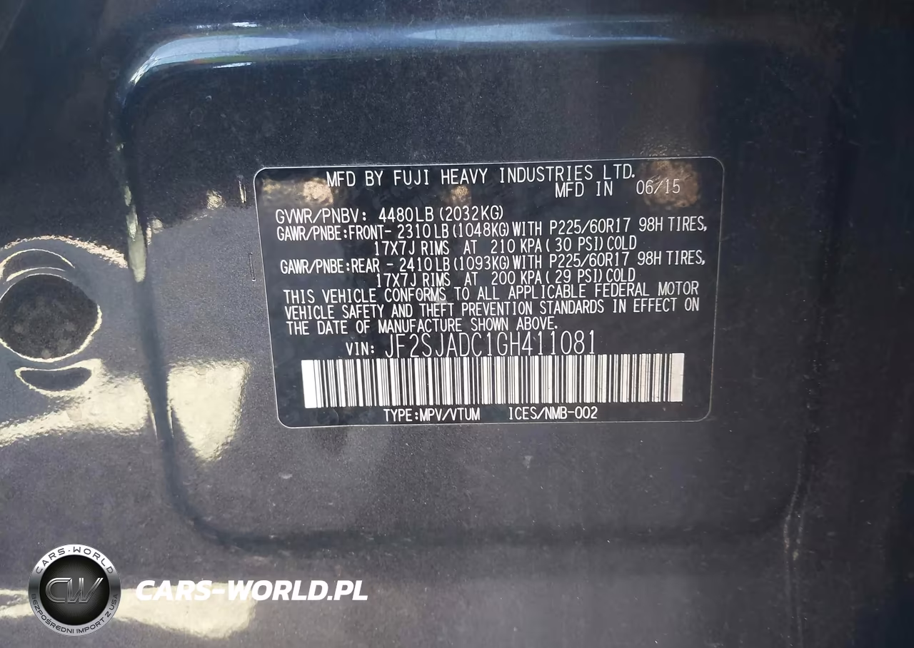 2016 Subaru Forester 2.5I Premium VIN:JF2SJADC1GH411081 - 9