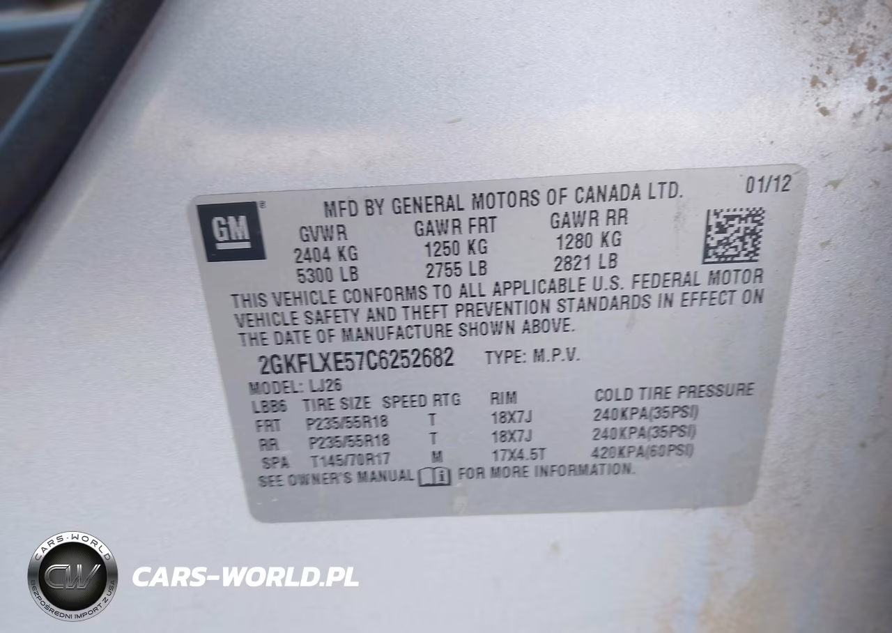 2012 GMC Terrain Slt-2 VIN:2GKFLXE57C6252682 - 9