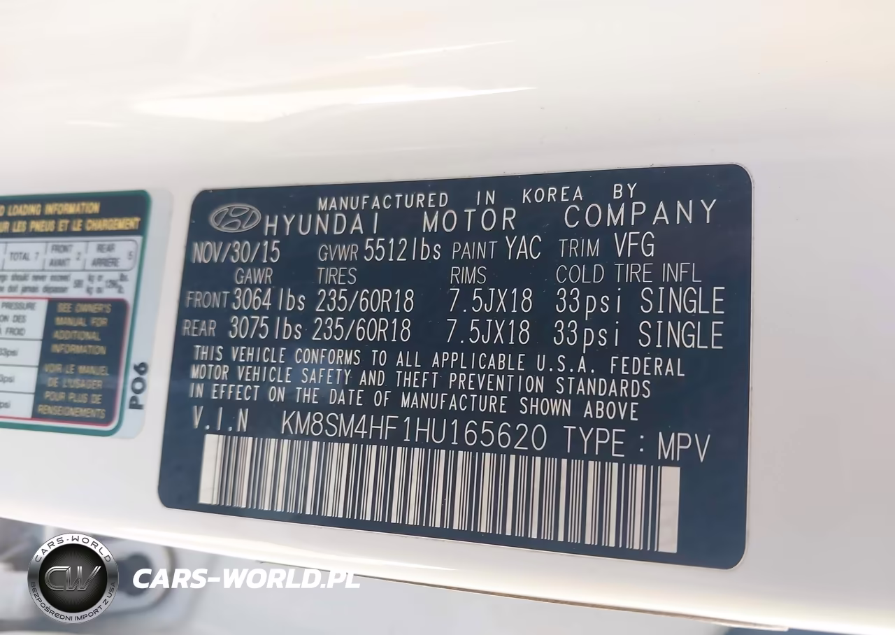 2017 Hyundai Santa Fe Se VIN:KM8SM4HF1HU165620 - 9