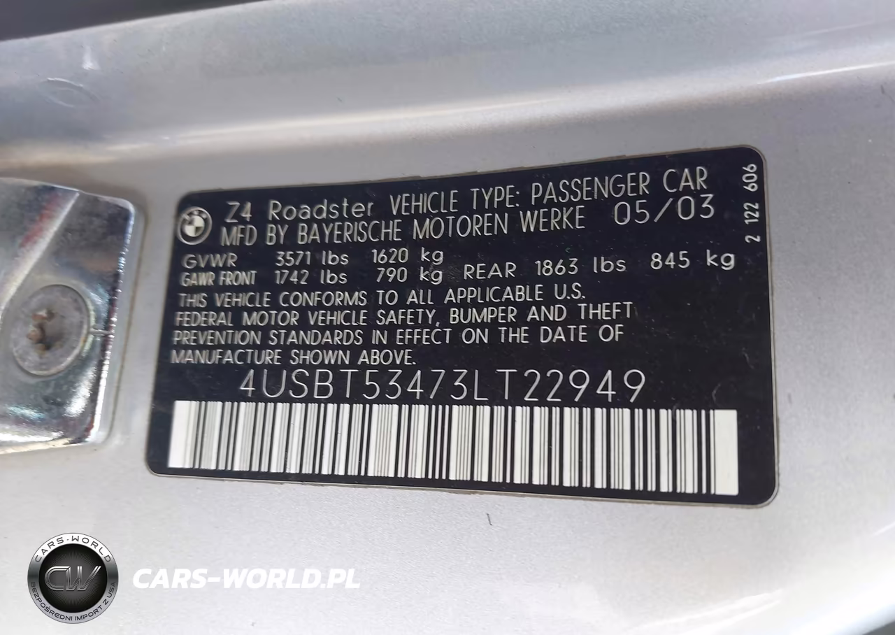 2003 BMW Z4 3.0I VIN:4USBT53473LT22949 - 9