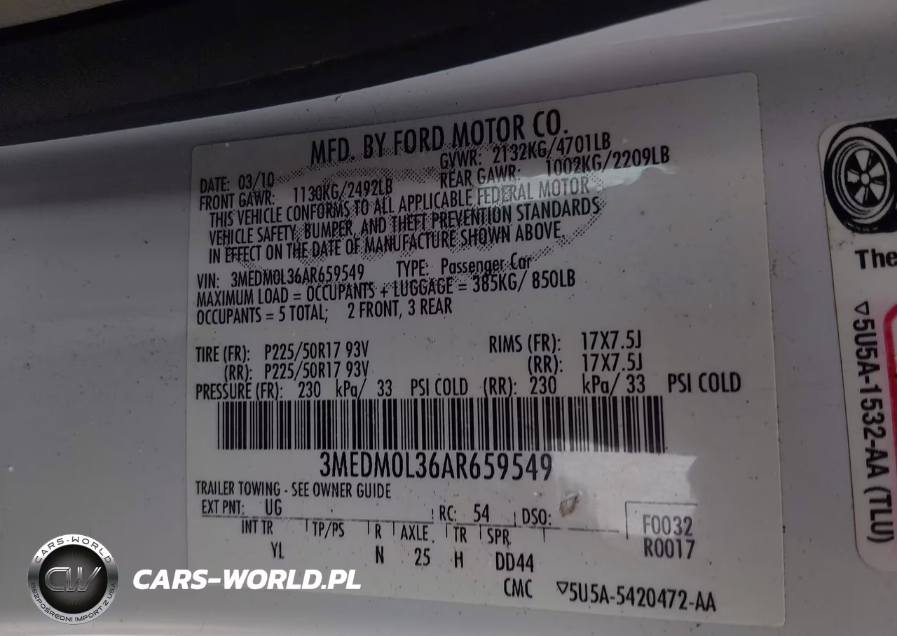 2010 Mercury Milan Hybrid VIN:3MEDM0L36AR659549 - 9