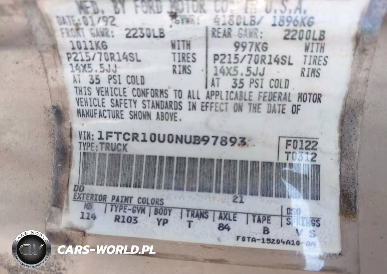 1992 Ford Ranger VIN:1FTCR10U0NUB97893 - 9