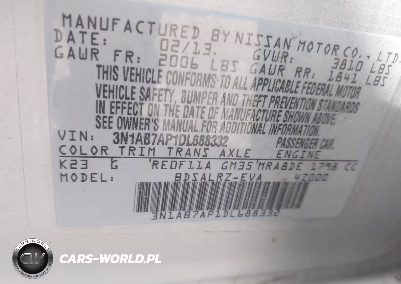 2013 Nissan Sentra Sr VIN:3N1AB7AP1DL688332 - 9