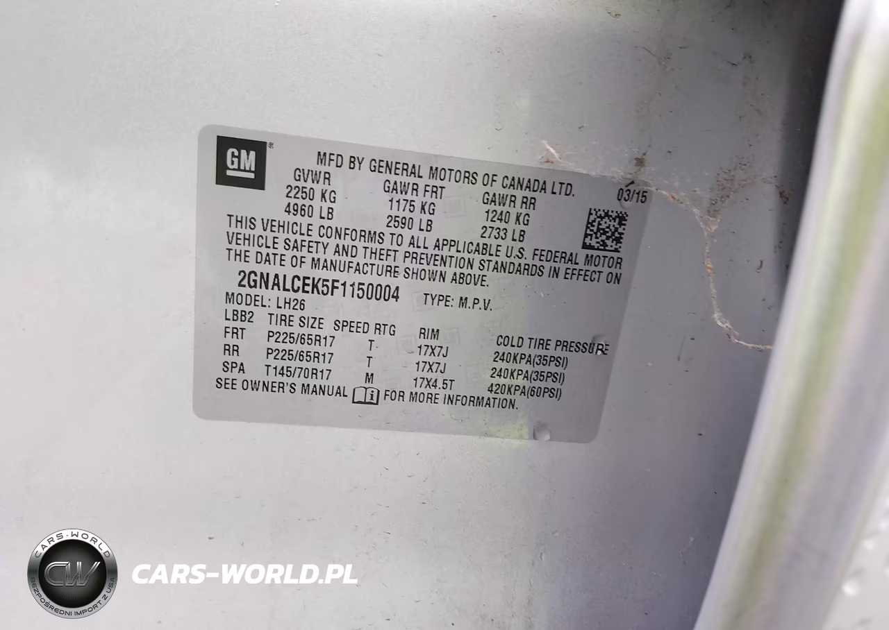 2015 Chevrolet Equinox 2Lt VIN:2GNALCEK5F1150004 - 9