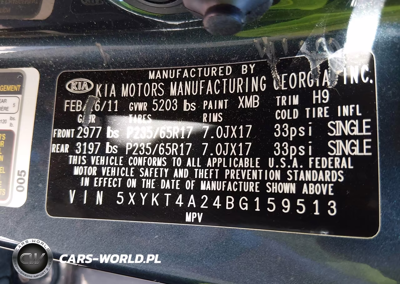 2011 Kia Sorento Lx V6 VIN:5XYKT4A24BG159513 - 9