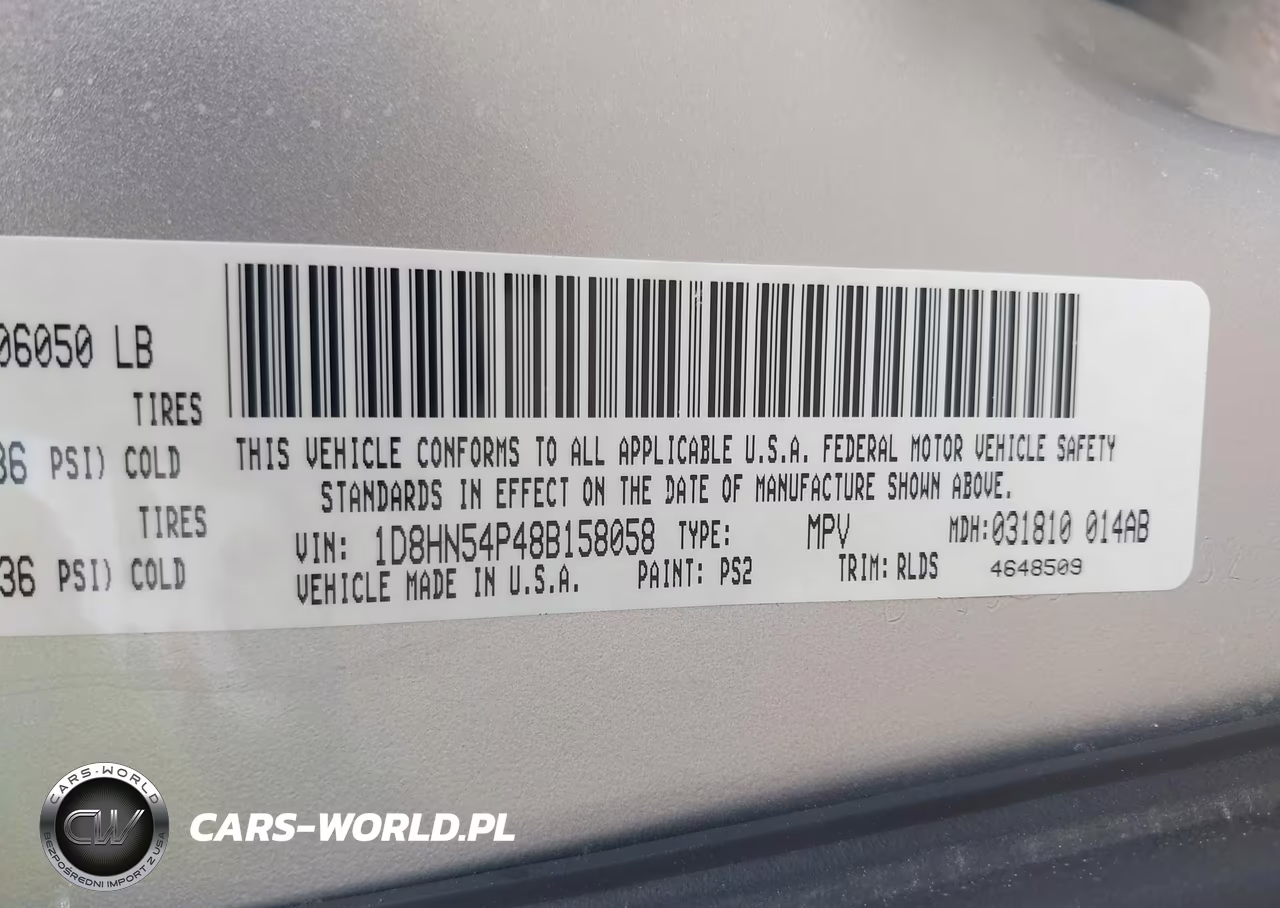 2008 Dodge Grand Caravan Sxt VIN:1D8HN54P48B158058 - 9