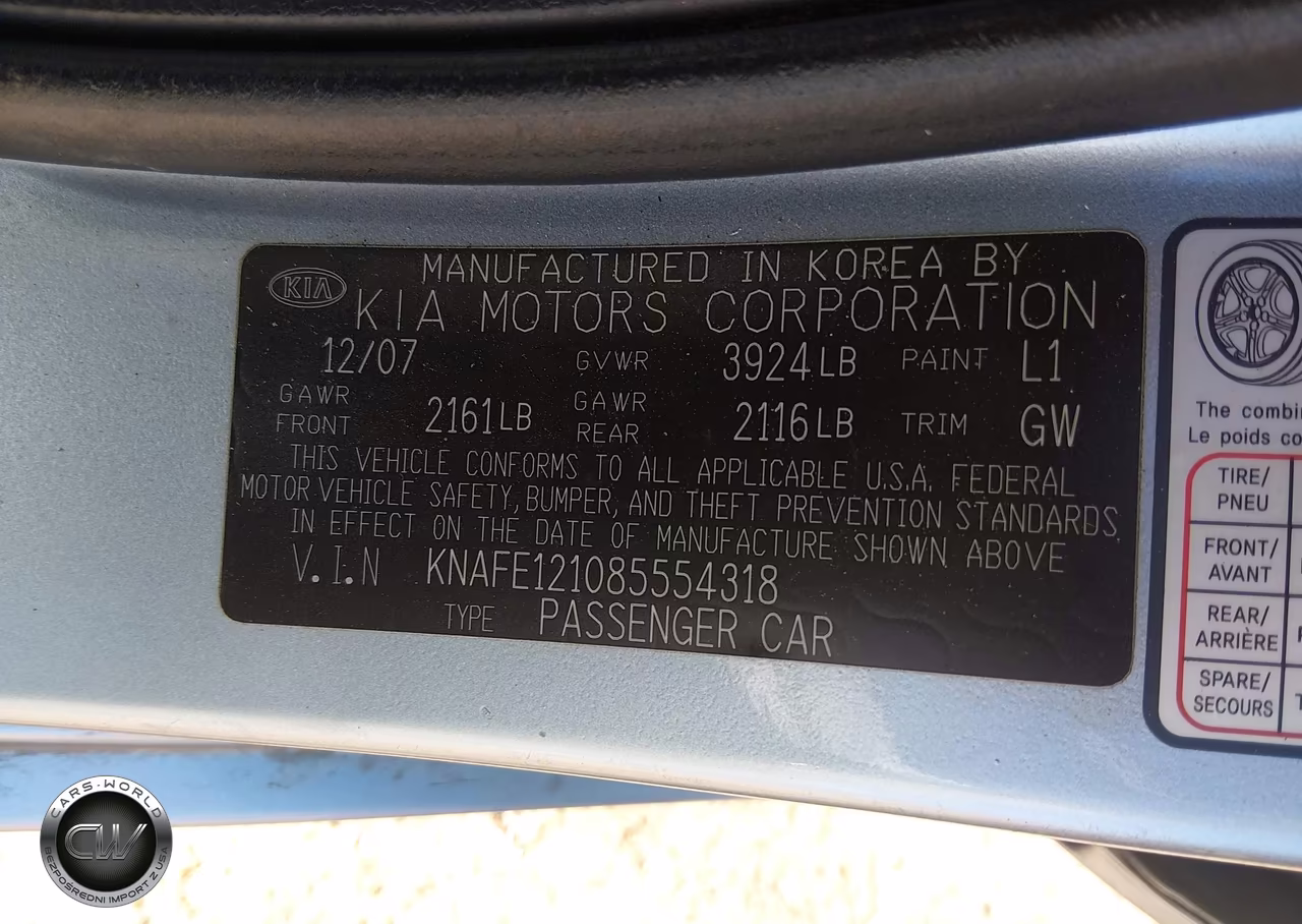 2008 Kia Spectra Ex VIN:KNAFE121085554318 - 9