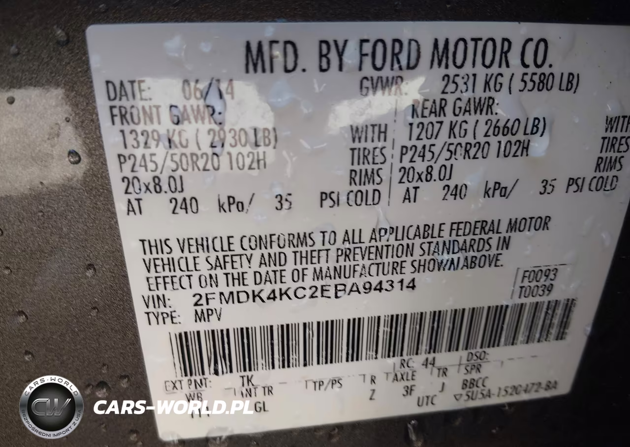 2014 Ford Edge Limited VIN:2FMDK4KC2EBA94314 - 9