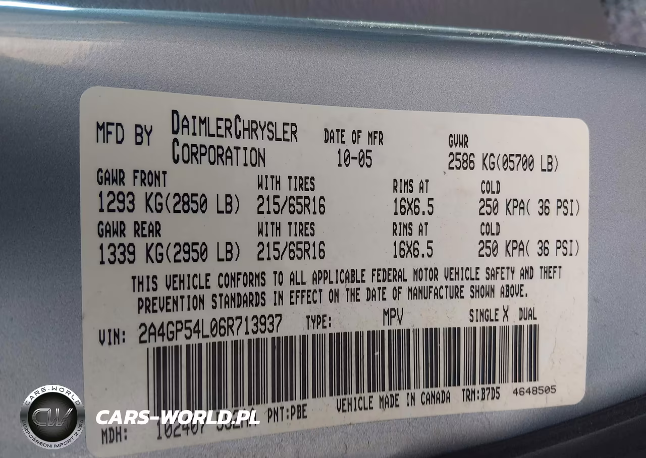 2006 Chrysler Town & Country Touring VIN:2A4GP54L06R713937 - 9