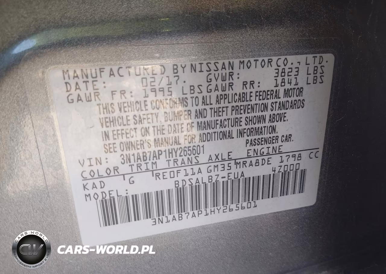 2017 Nissan Sentra S VIN:3N1AB7AP1HY265601 - 9