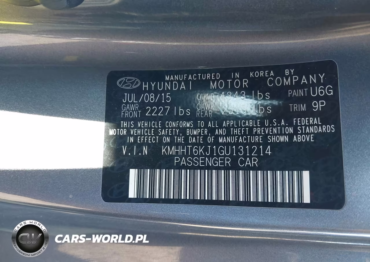 2016 Hyundai Genesis 3.8 Base VIN:KMHHT6KJ1GU131214 - 9