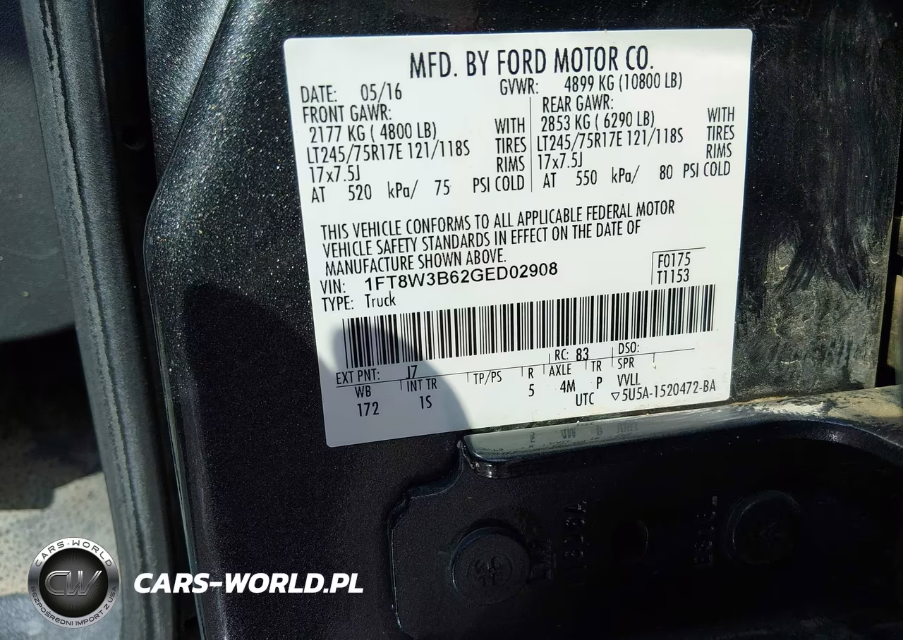 2016 Ford F-350 Xl VIN:1FT8W3B62GED02908 - 9