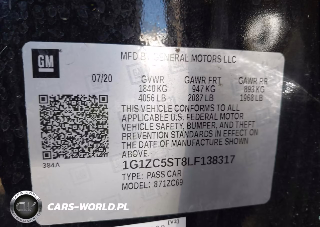 2020 Chevrolet Malibu Fwd 1Fl VIN:1G1ZC5ST8LF138317 - 9
