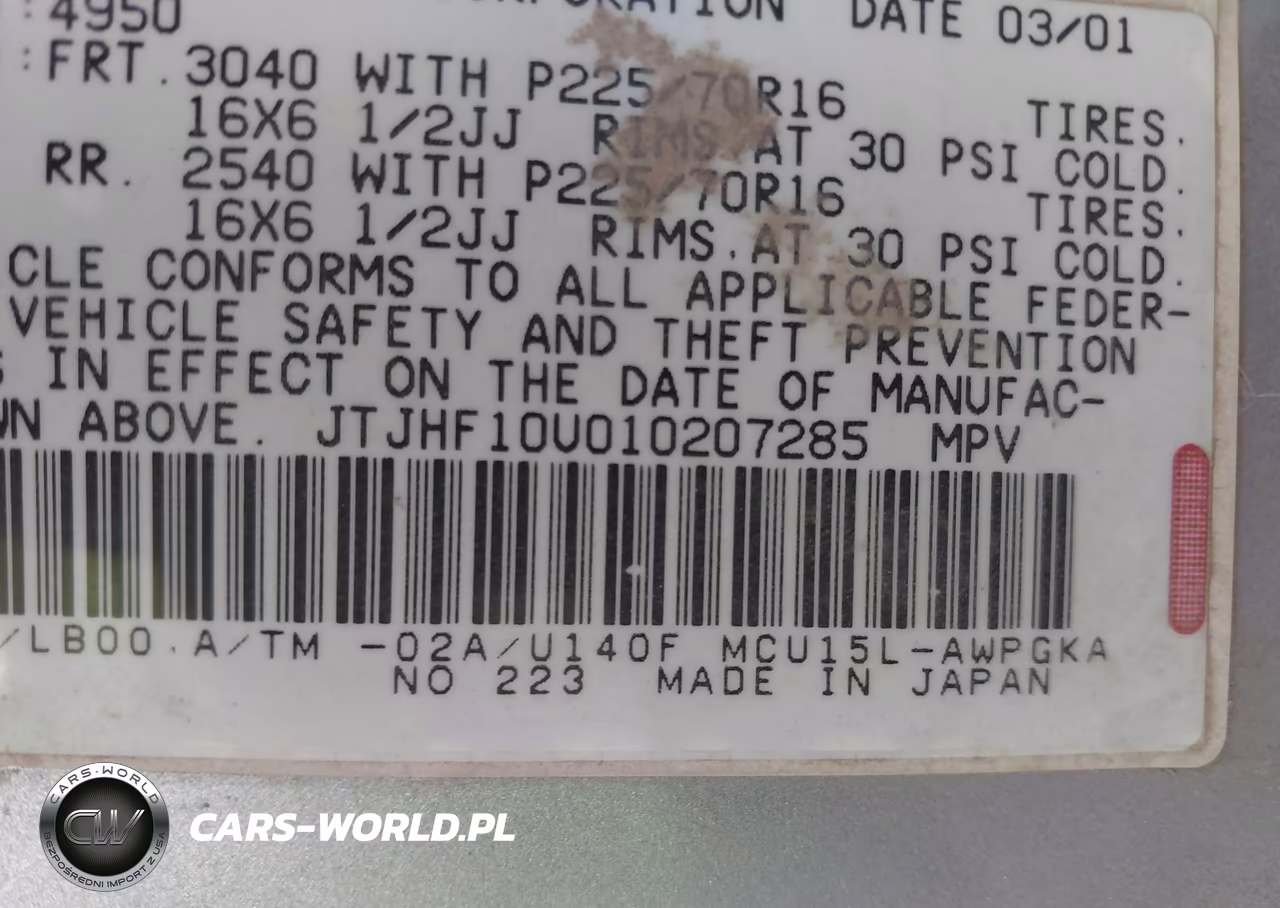 2001 Lexus Rx 300 VIN:JTJHF10U010207285 - 9