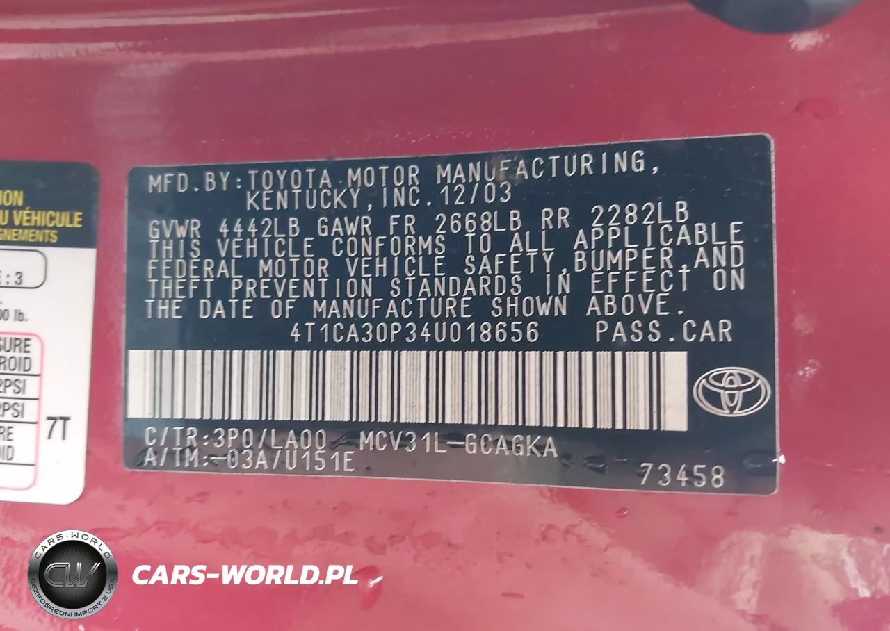 2004 Toyota Camry Solara Sle V6 VIN:4T1CA30P34U018656 - 9
