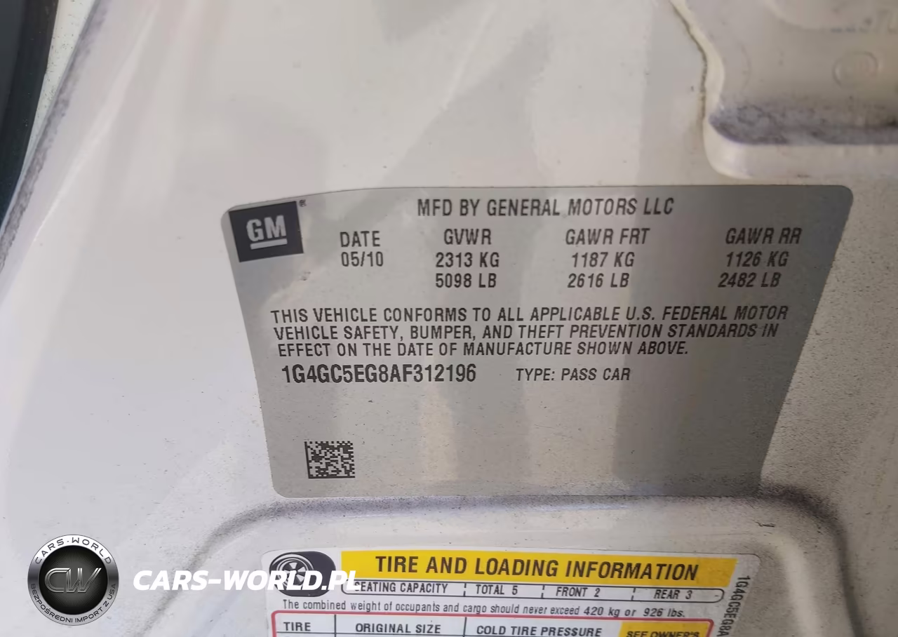 2010 Buick Lacrosse Cxl VIN:1G4GC5EG8AF312196 - 9