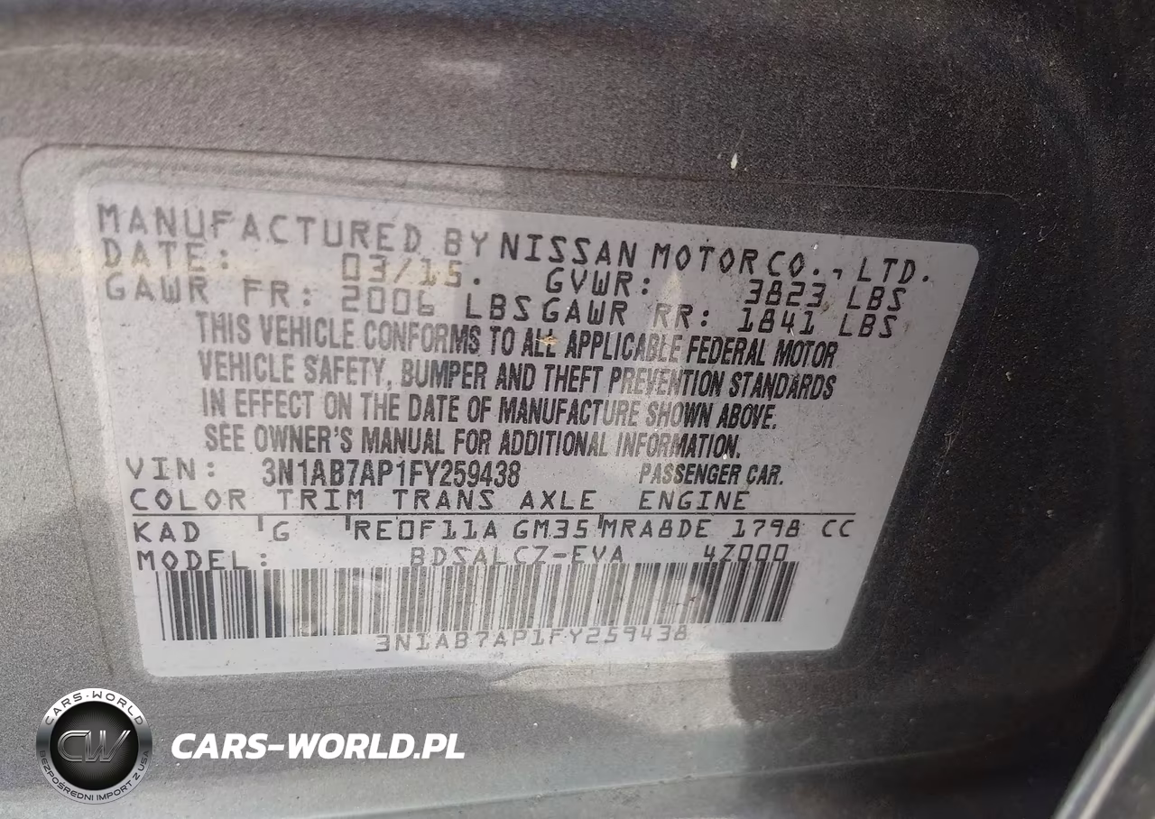 2015 Nissan Sentra S VIN:3N1AB7AP1FY259438 - 9