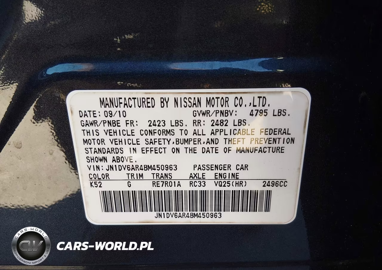 2011 Infiniti G25X VIN:JN1DV6AR4BM450963 - 9