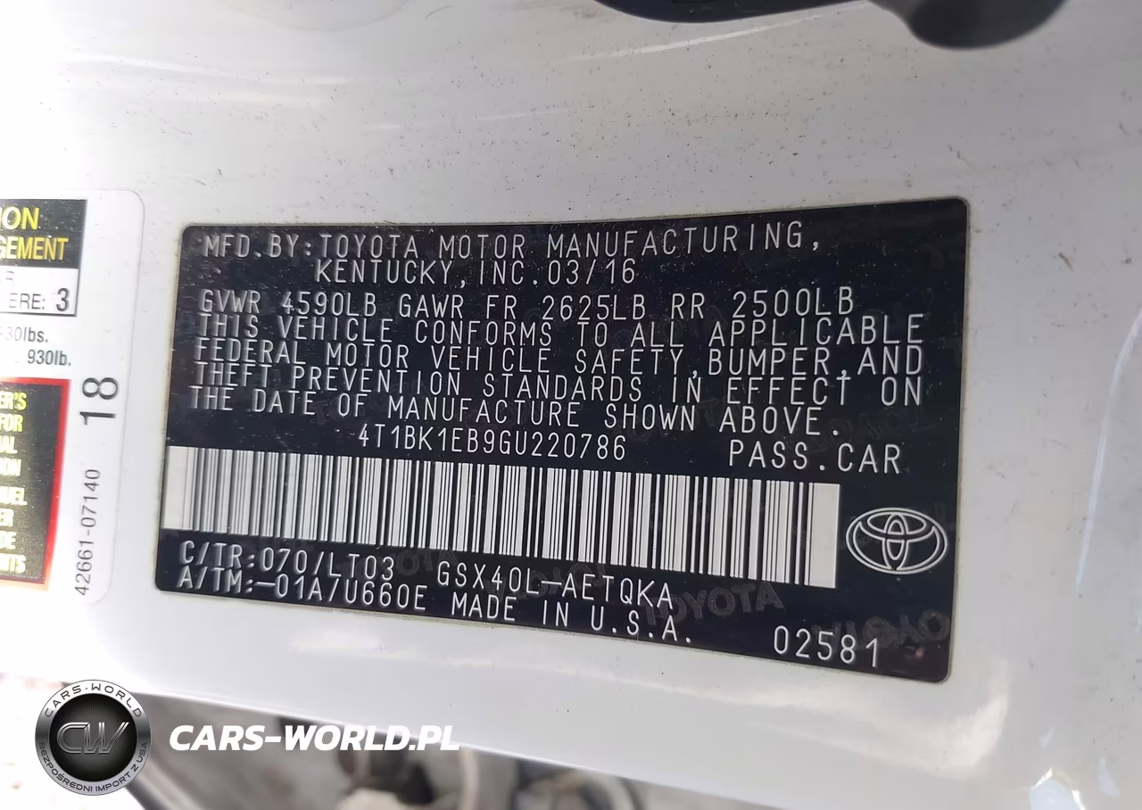 2016 Toyota Avalon Touring VIN:4T1BK1EB9GU220786 - 9
