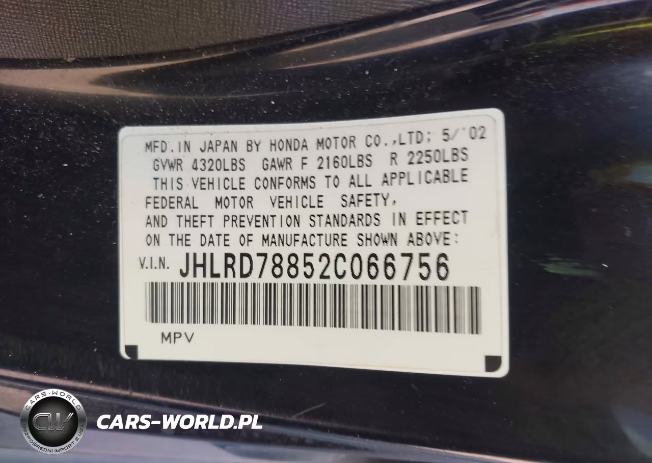 2002 Honda Cr-V Ex VIN:JHLRD78852C066756 - 9