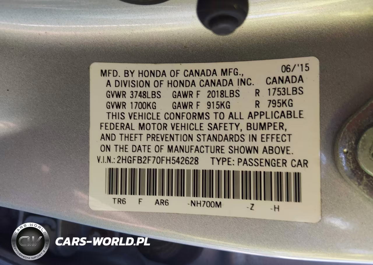 2015 Honda Civic Se VIN:2HGFB2F70FH542628 - 9
