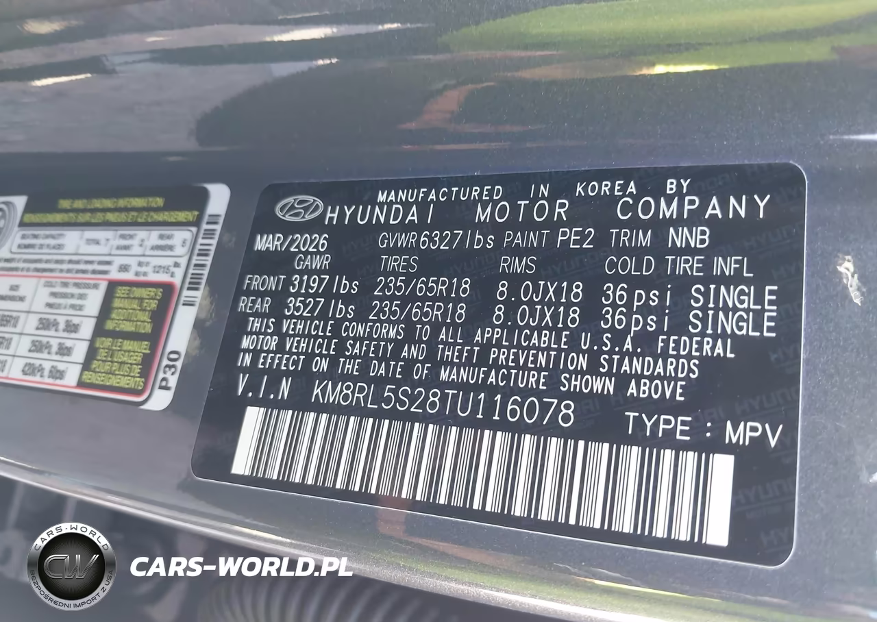 2026 Hyundai Palisade Sel 7P VIN:KM8RL5S28TU116078 - 9