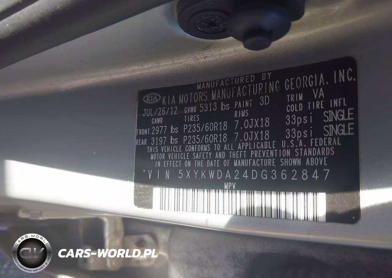 2013 Kia Sorento Sx V6 VIN:5XYKWDA24DG362847 - 9