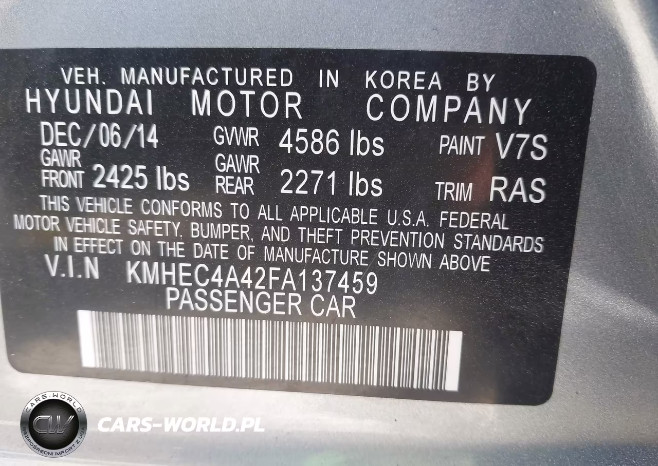 2015 Hyundai Sonata Hybrid VIN:KMHEC4A42FA137459 - 9