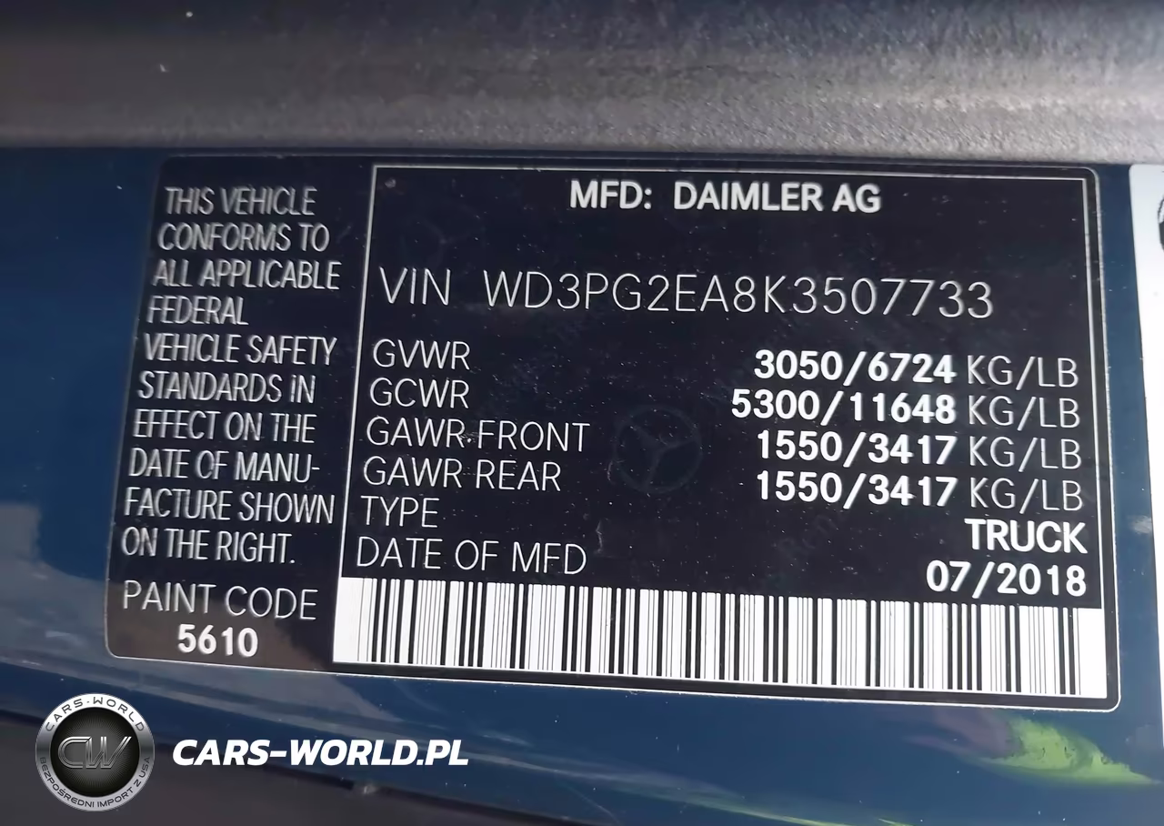 2019 Mercedes-Benz Metris VIN:WD3PG2EA8K3507733 - 9