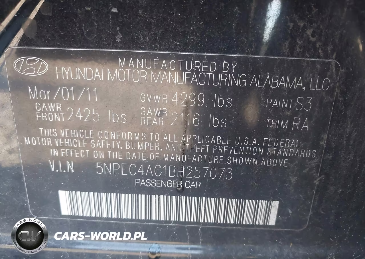 2011 Hyundai Sonata Limited VIN:5NPEC4AC1BH257073 - 9