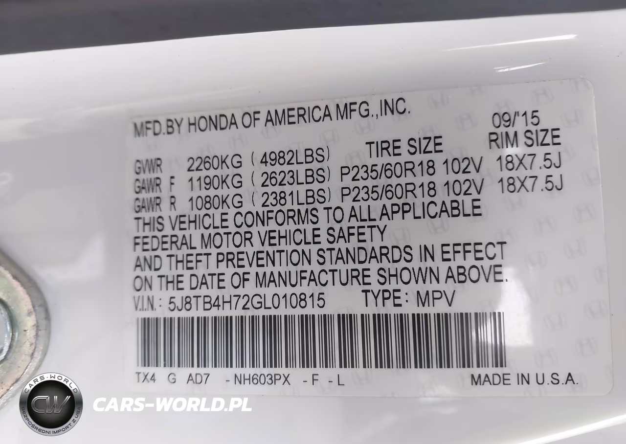 2016 Acura Rdx Advance Package VIN:5J8TB4H72GL010815 - 9