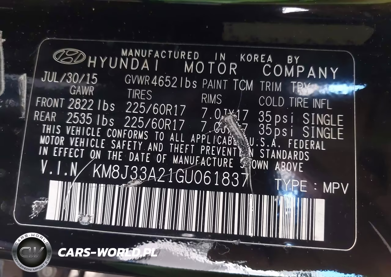 2016 Hyundai Tucson Eco VIN:KM8J33A21GU061837 - 9