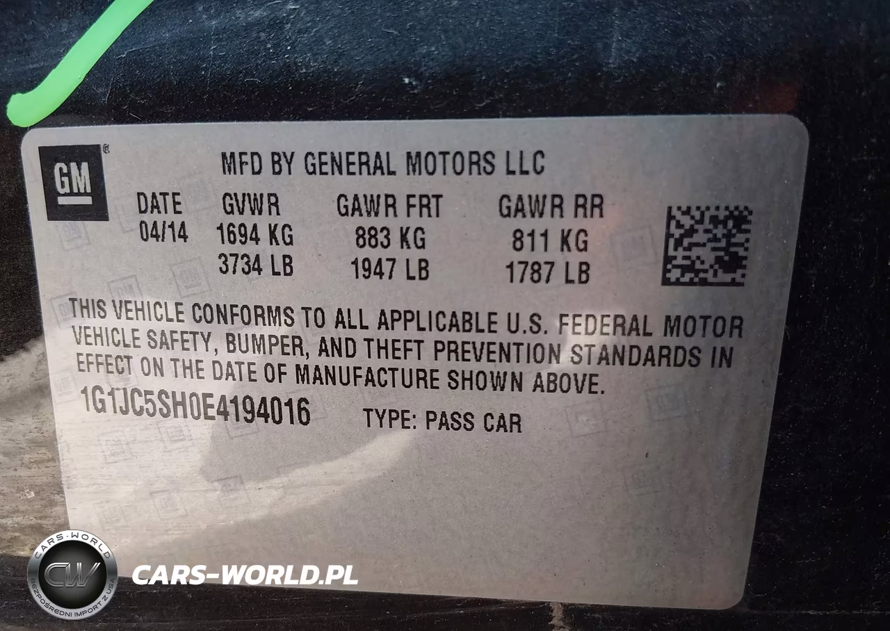 2014 Chevrolet Sonic Lt Auto VIN:1G1JC5SH0E4194016 - 9