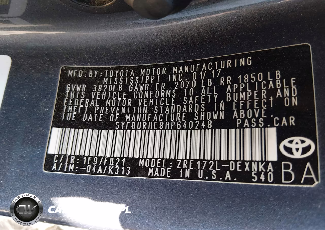 2017 Toyota Corolla Le VIN:5YFBURHE8HP640248 - 9