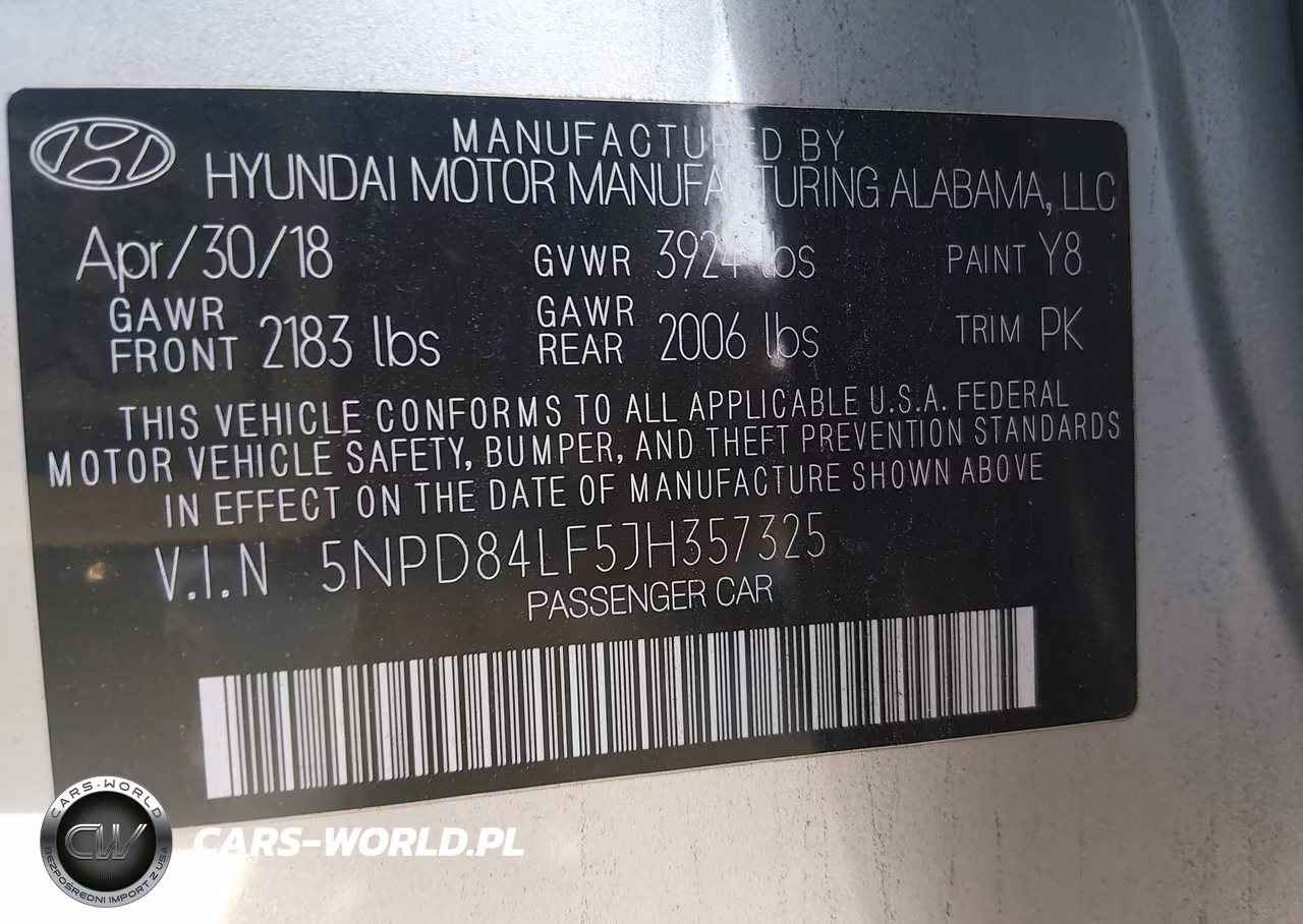 2018 Hyundai Elantra Sel VIN:5NPD84LF5JH357325 - 9