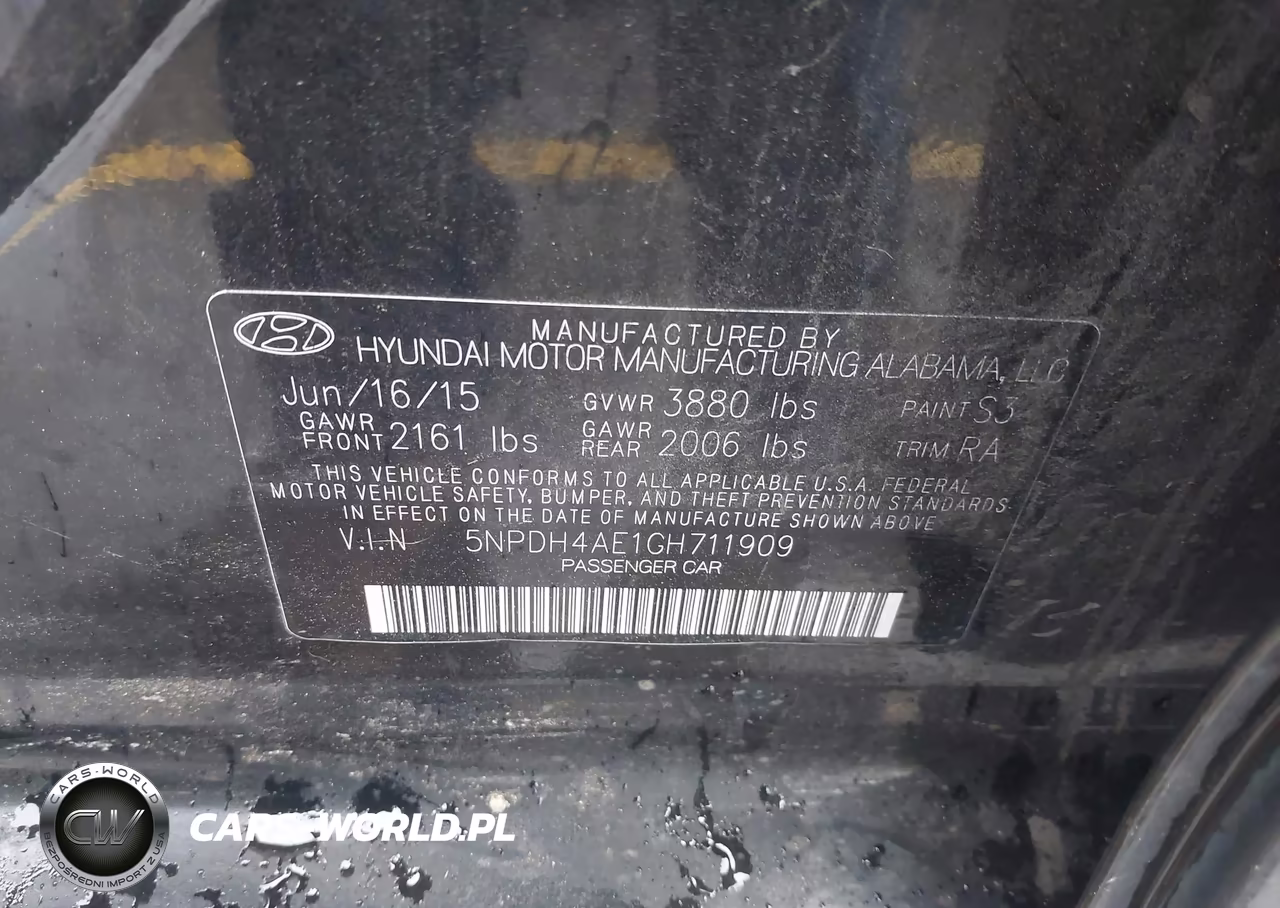 2016 Hyundai Elantra Se VIN:5NPDH4AE1GH711909 - 9