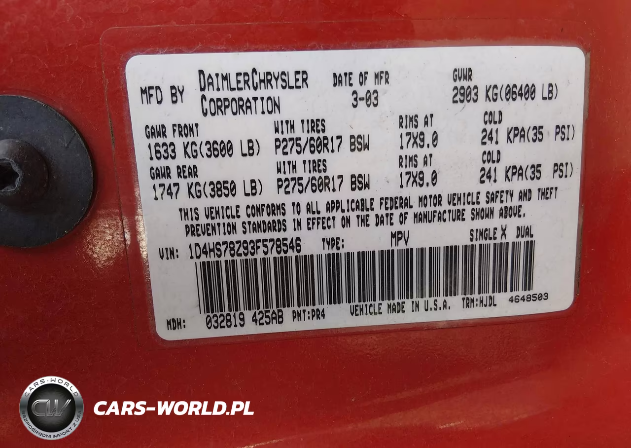 2003 Dodge Durango R-T VIN:1D4HS78Z93F578546 - 9