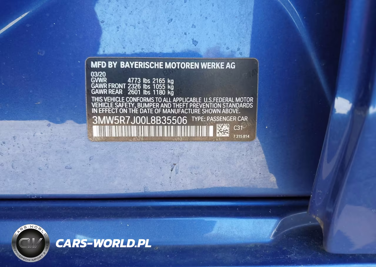 2020 BMW 330I xDrive VIN:3MW5R7J00L8B35506 - 9