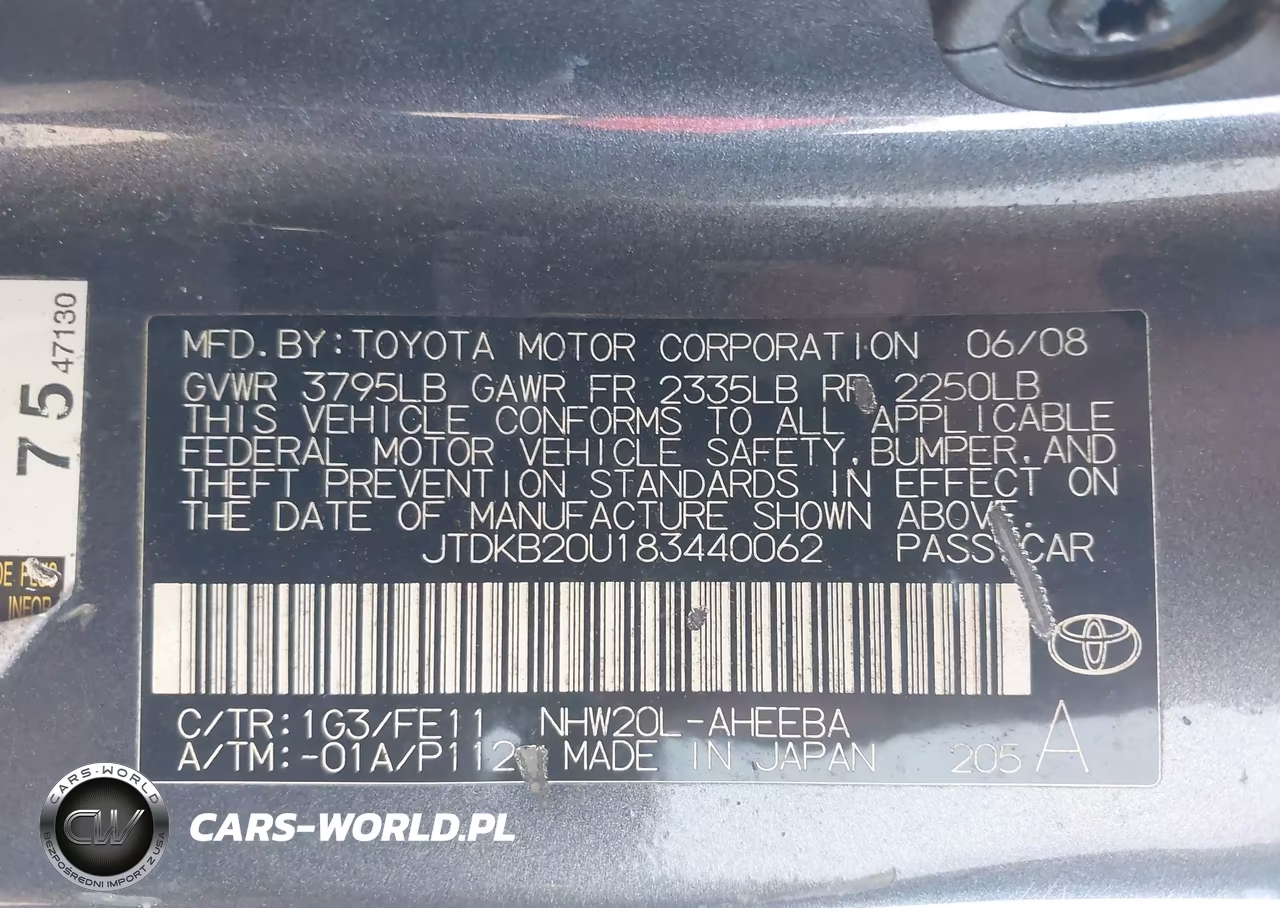 2008 Toyota Prius VIN:JTDKB20U183440062 - 9