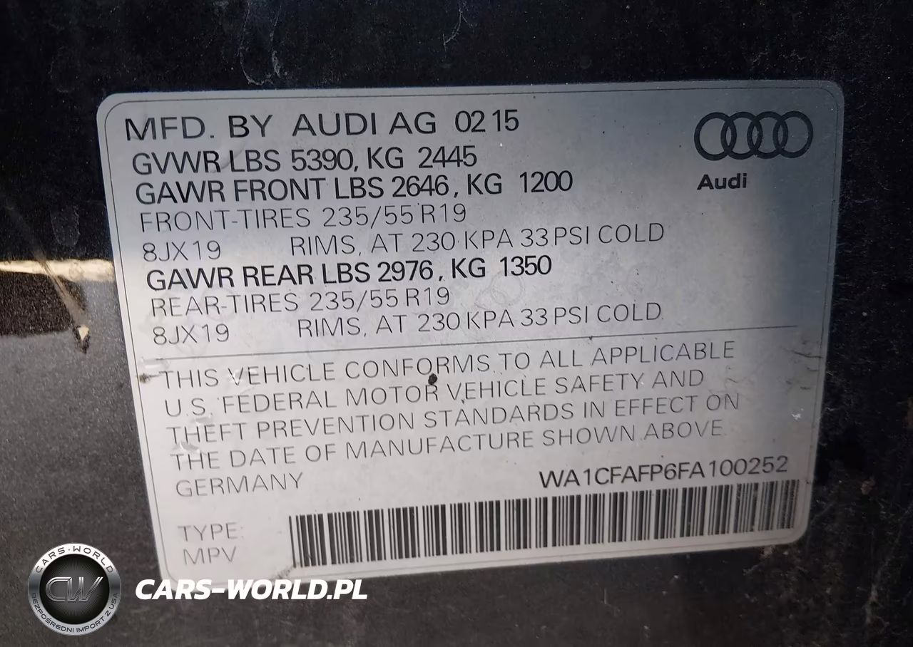 2015 Audi Q5 2.0T Premium VIN:WA1CFAFP6FA100252 - 9