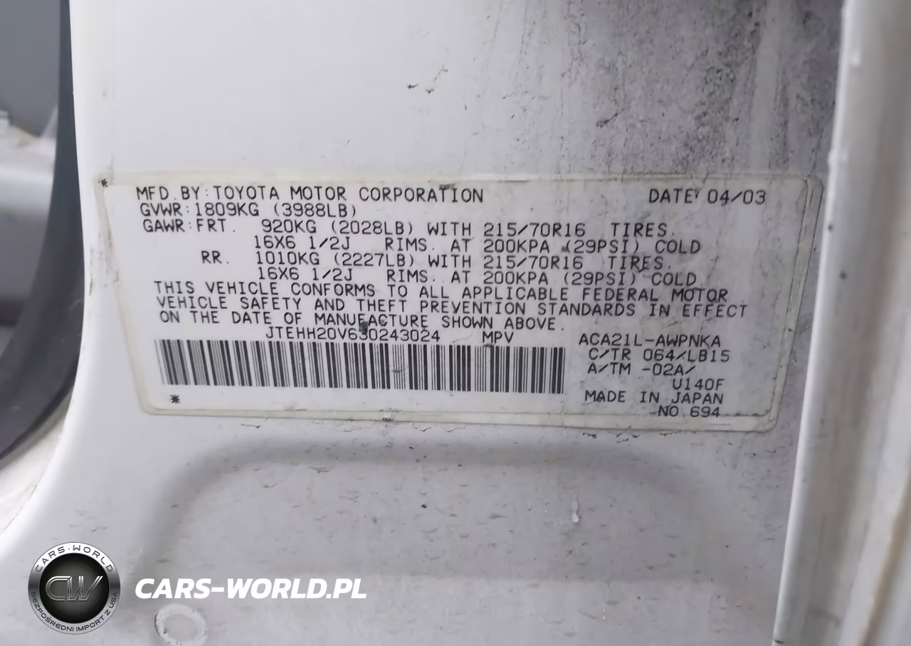 2003 Toyota Rav4 VIN:JTEHH20V630243024 - 9