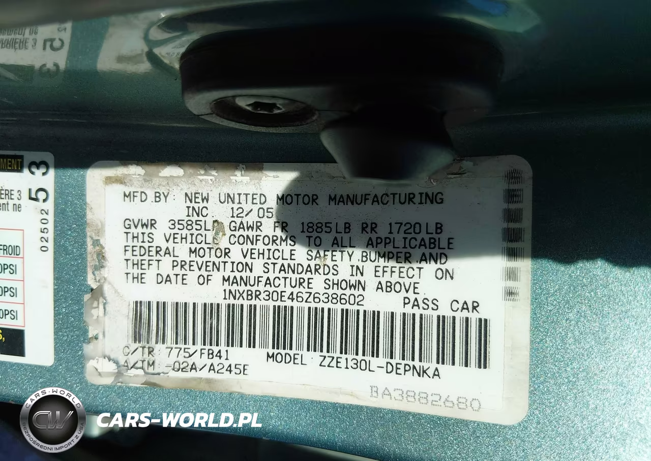 2006 Toyota Corolla Le VIN:1NXBR30E46Z638602 - 9