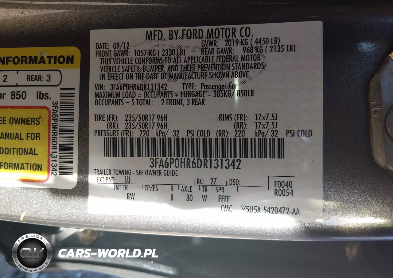 2013 Ford Fusion Se VIN:3FA6P0HR6DR131342 - 9
