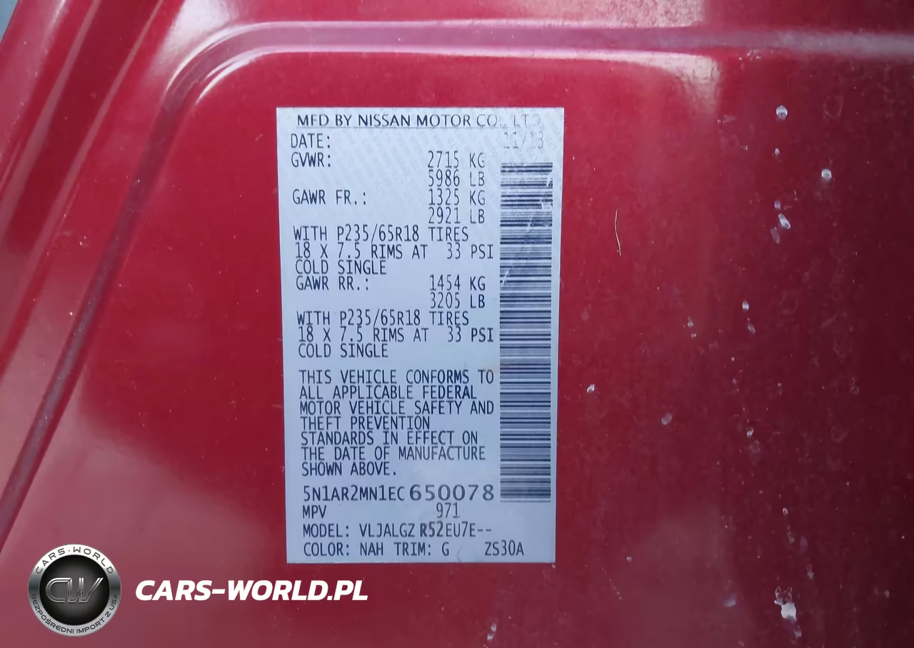 2014 Nissan Pathfinder Sl VIN:5N1AR2MN1EC650078 - 9