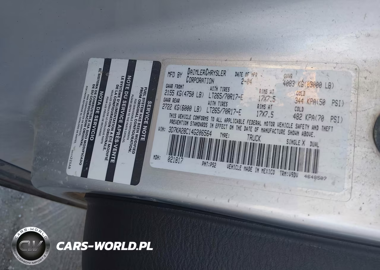 2004 Dodge Ram 2500 Slt-Laramie VIN:3D7KA28C14G206564 - 9