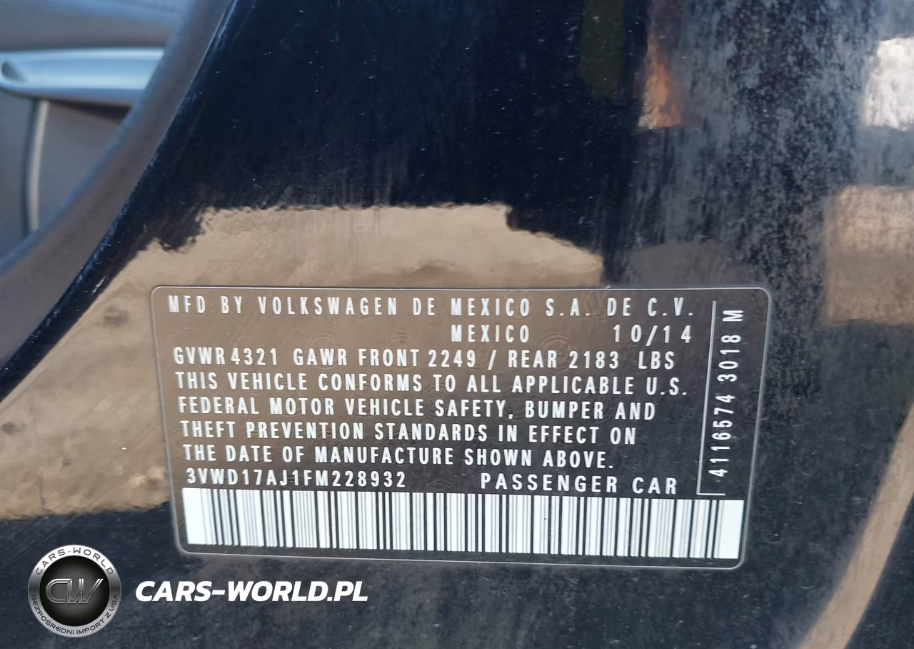 2015 Volkswagen Jetta 1.8T Se VIN:3VWD17AJ1FM228932 - 9