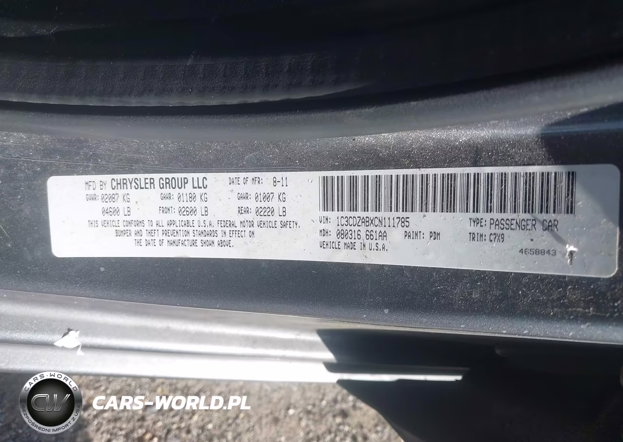 2012 Dodge Avenger Se VIN:1C3CDZABXCN111785 - 9