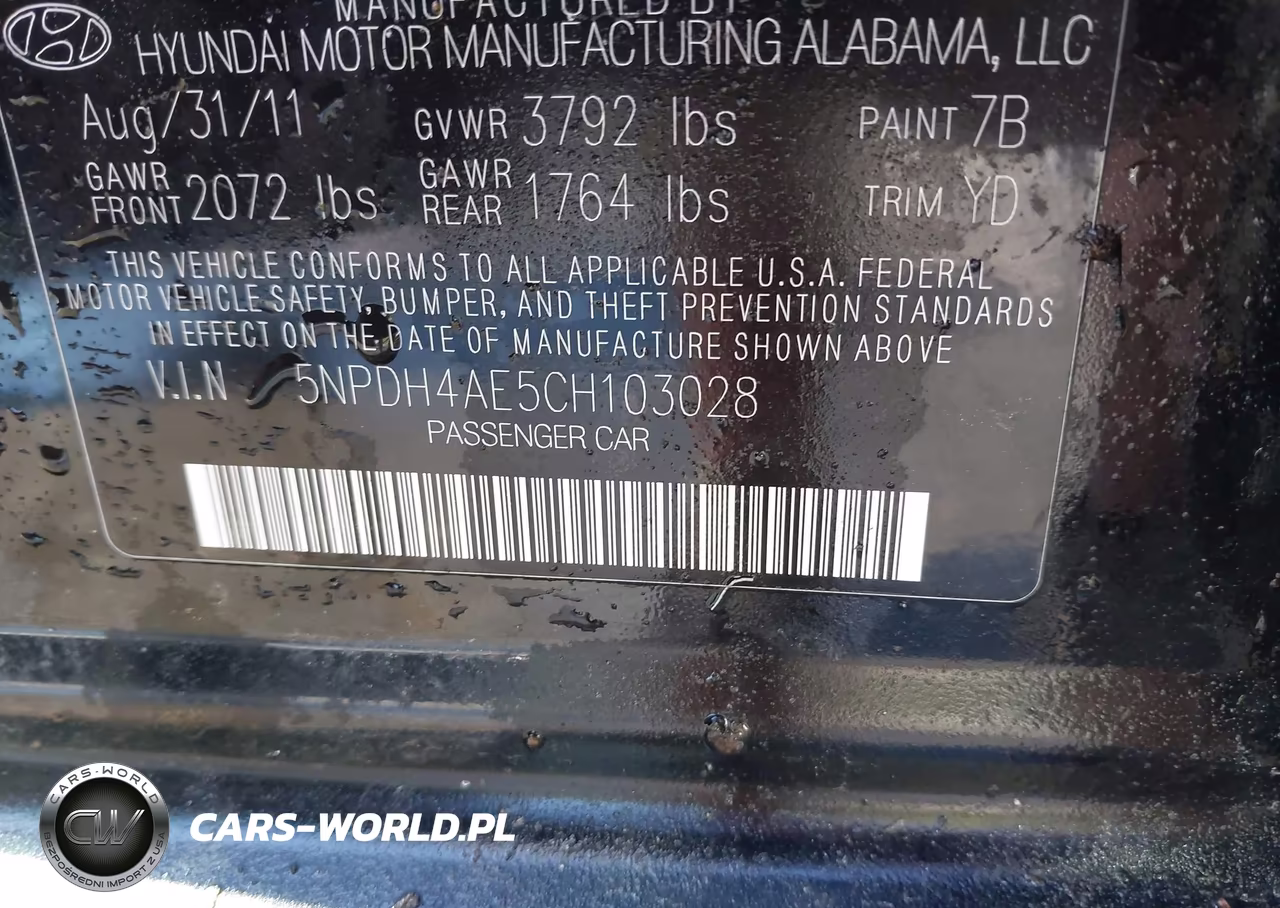 2012 Hyundai Elantra Gls VIN:5NPDH4AE5CH103028 - 9