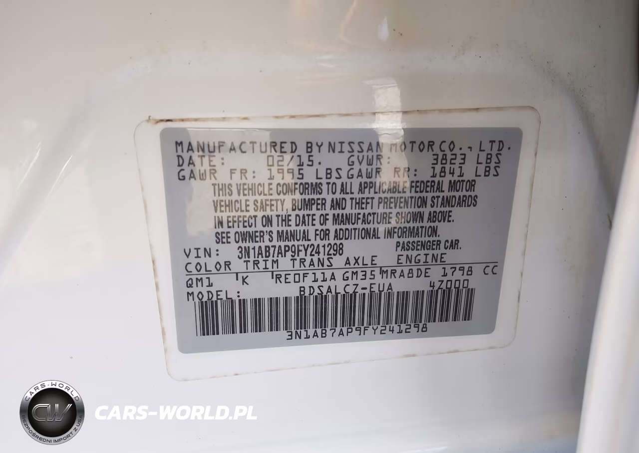 2015 Nissan Sentra Fe+ S-S-Sl-Sr-Sv VIN:3N1AB7AP9FY241298 - 9